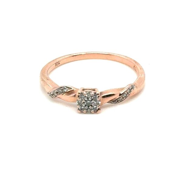 10K Rose Gold Diamond Promise Ring